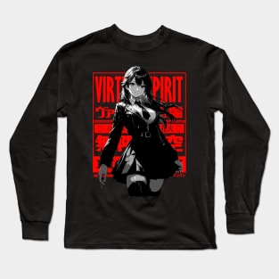 Goth Grunge Anime Manga Girl Cyberpunk Aesthetic Futuristic Japanese Streetwear Long Sleeve T-Shirt